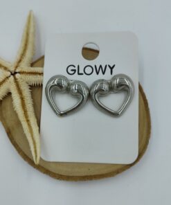 Gümüş Renkte Kalp Küpe