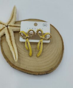 Kurdela Figürlü Sarı Gold Küpe