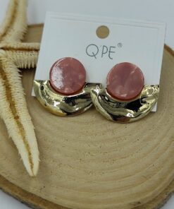 Alternative view of Pembe ve Gold Detaylı Küpe