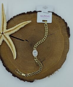 Ortası Taş Detaylı 14 K Bileklik