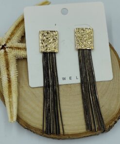 Alternative view of Siyah Renkte Sallantılı Gold Küpe