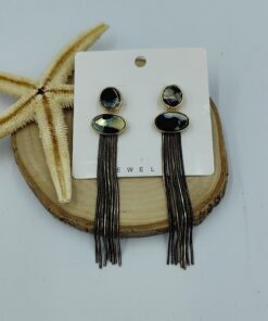 Siyah Gold Sallantılı Küpe