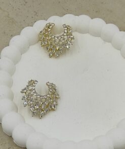 Alternative view of Taş Detaylı Gold Küpe