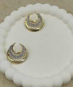 Alternative view of Taş Detaylı Ay Küpe