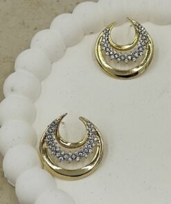 Taş Detaylı Ay Küpe