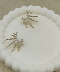 Alternative view of Taş Detaylı Gold Küpe