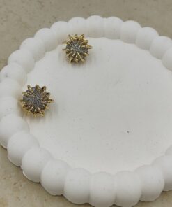 Alternative view of Taş Detaylı  YuvarlakGold Küpe