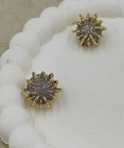 Taş Detaylı  YuvarlakGold Küpe