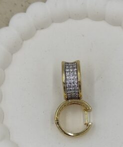 Taş Detaylı Küçük Halka Küpe Gold