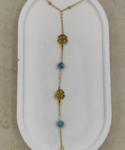 Alternative view of Yonca ve Mavi Boncuklu Ayak Şahmeranı Çelik Halhal