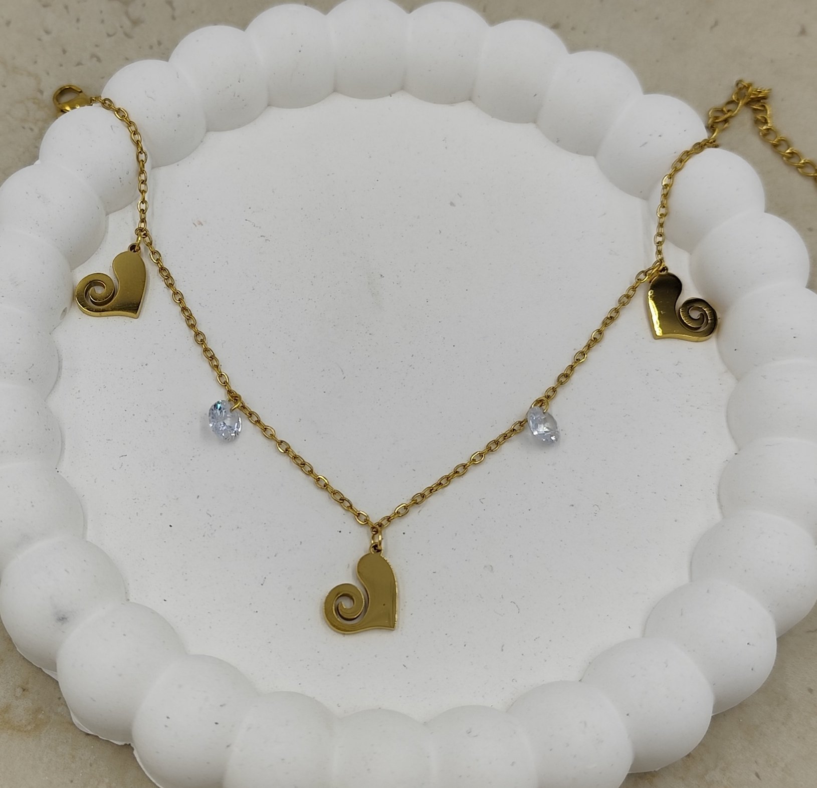 Kalpli ve Taş Detaylı Çelik Halhal